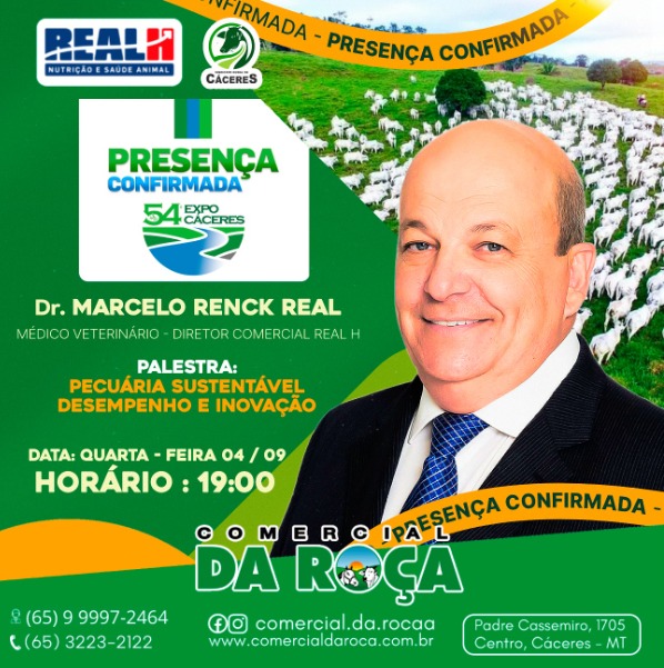 Real H Confirma Palestra sobre Pecuária Sustentável na 54ª Expo Cáceres